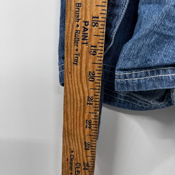 Harley Davidson Romper Girls 6 Blue Denim Floral Button Snap Jumpsuit - Picture 4 of 10